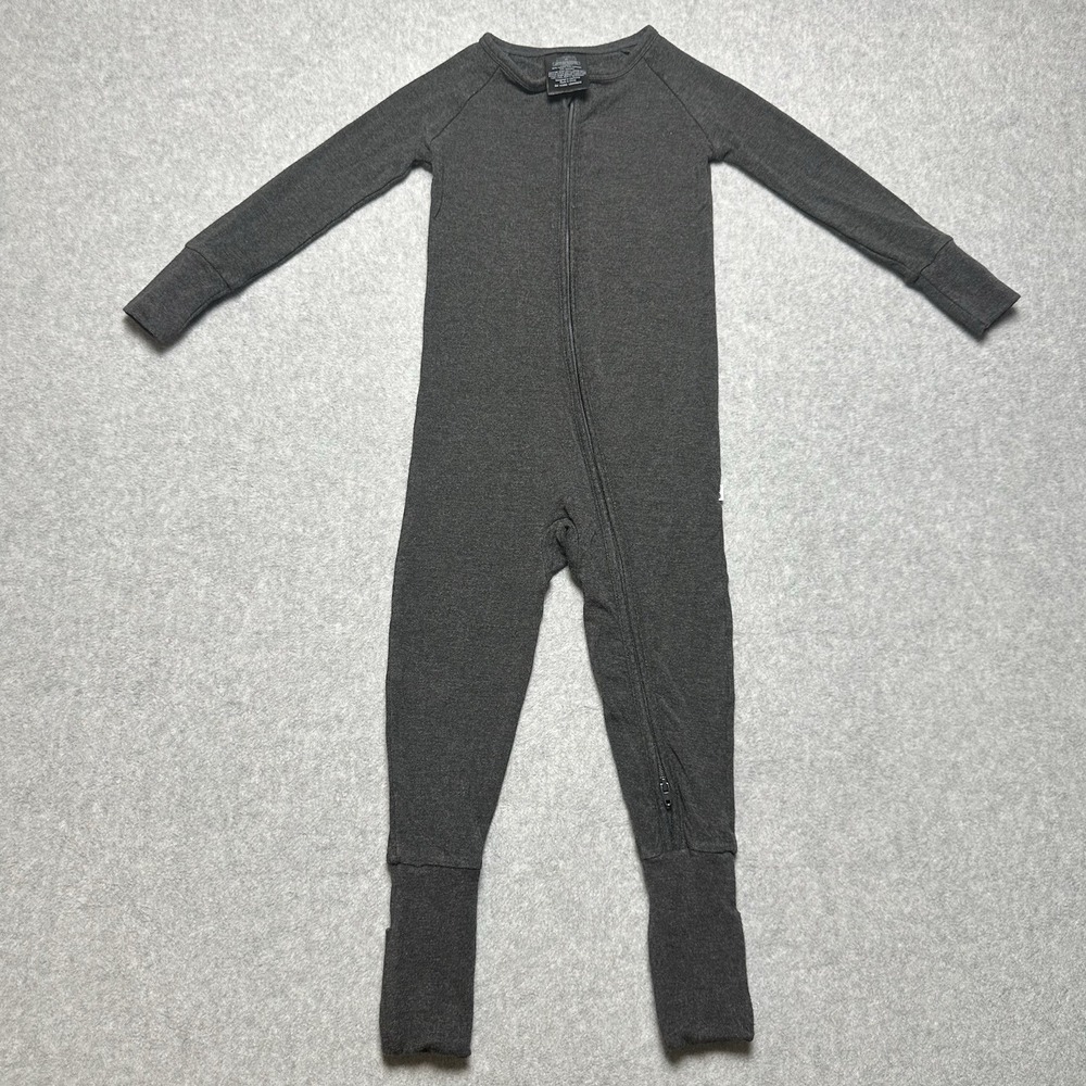 LITTLE SLEEPIES‎ Pajamas 2T Gray One Piece Convertible Footie Full Zip
